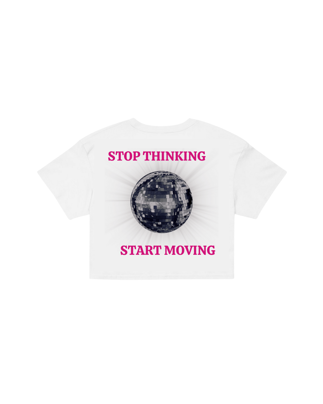 ÚNICO STUDIOS STOP THINKING CROP T-SHIRT - White