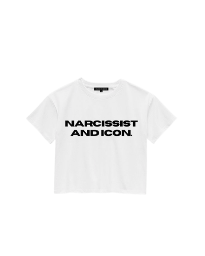 ÚNICO STUDIOS NARCISSIST AND ICON CROP T-SHIRT - White