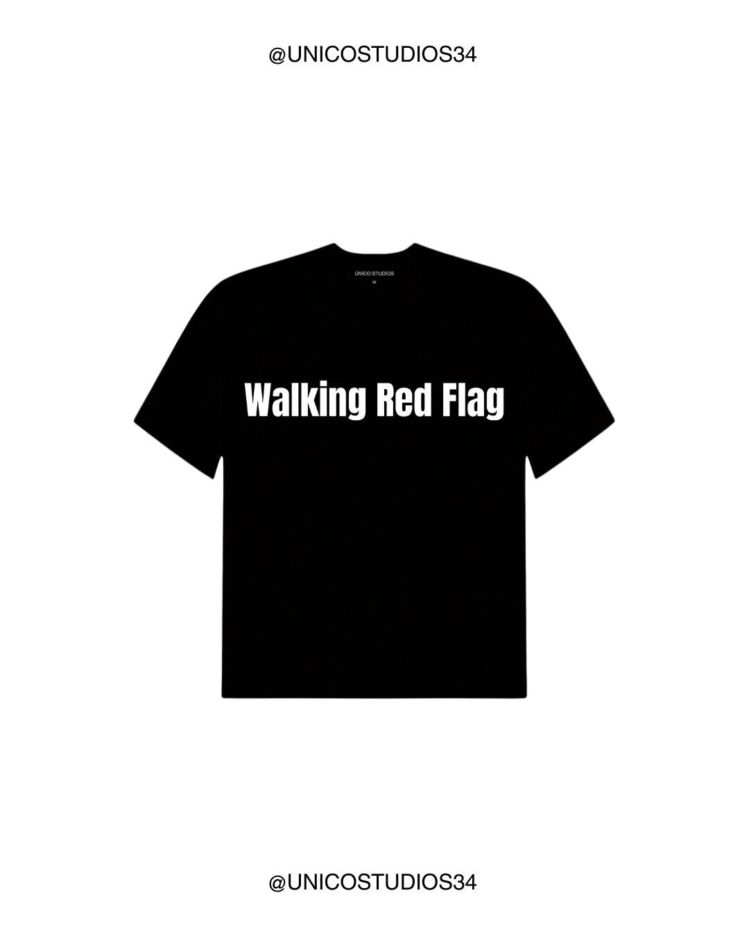 ÚNICO STUDIOS WALKING RED FLAG T-SHIRT - Black