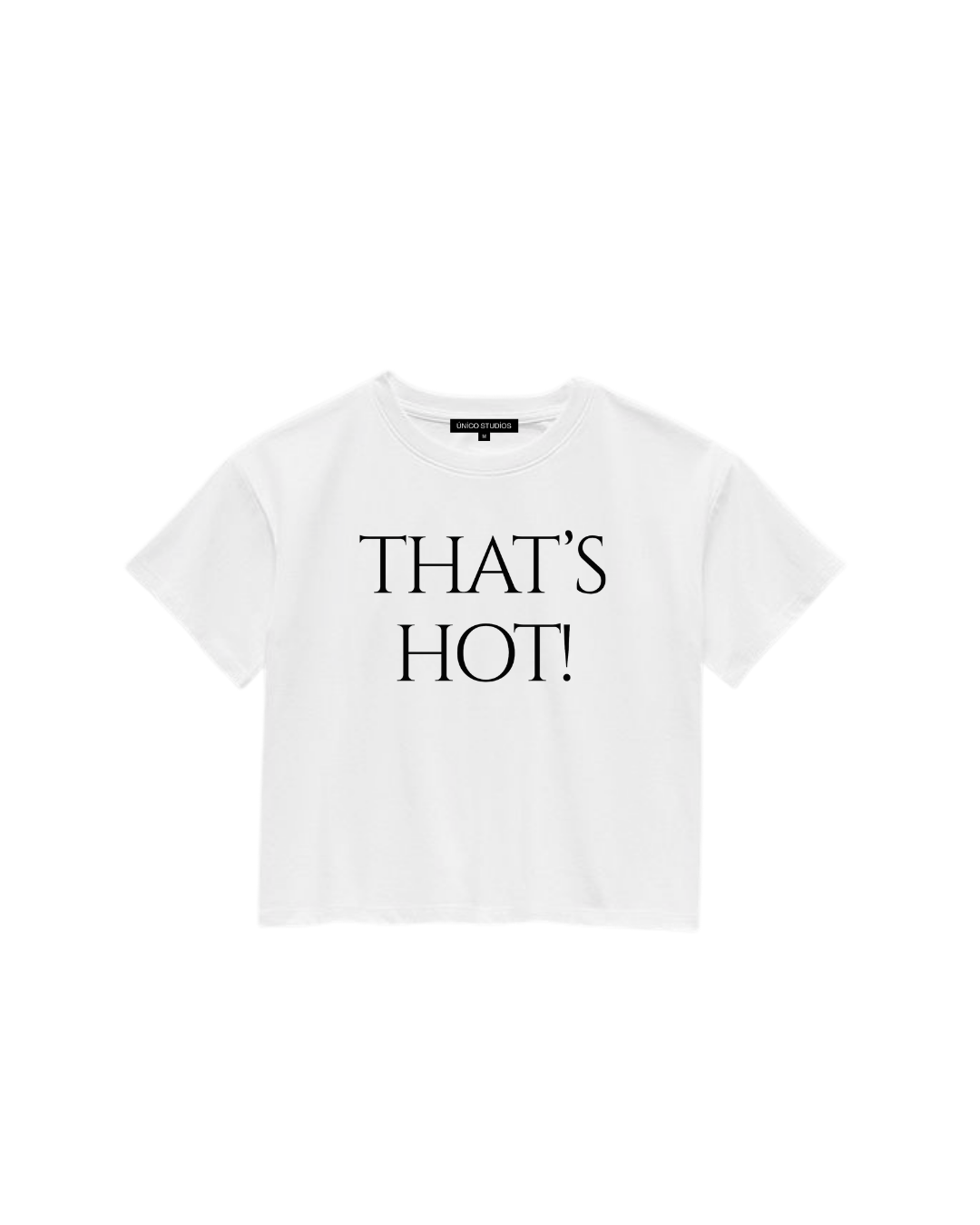 ÚNICO STUDIOS THAT’S HOT CROP T-SHIRT - White