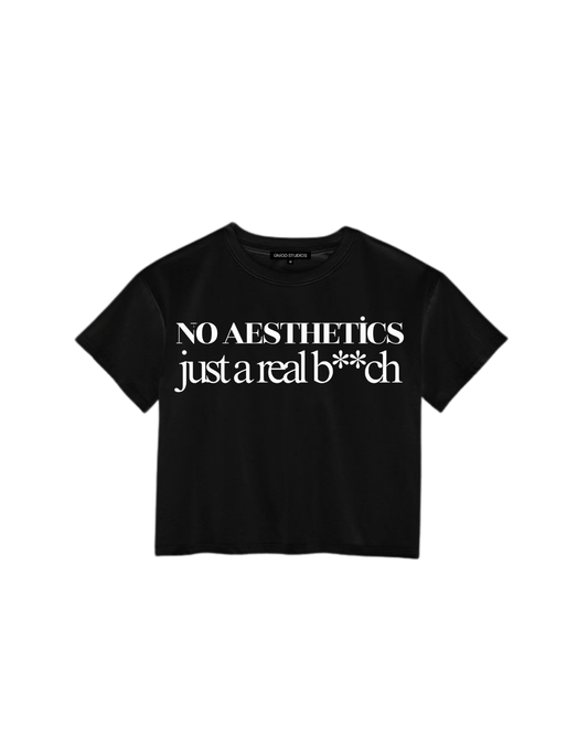 ÚNICO STUDIOS NO AESTHETICS CROP T-SHIRT - Black