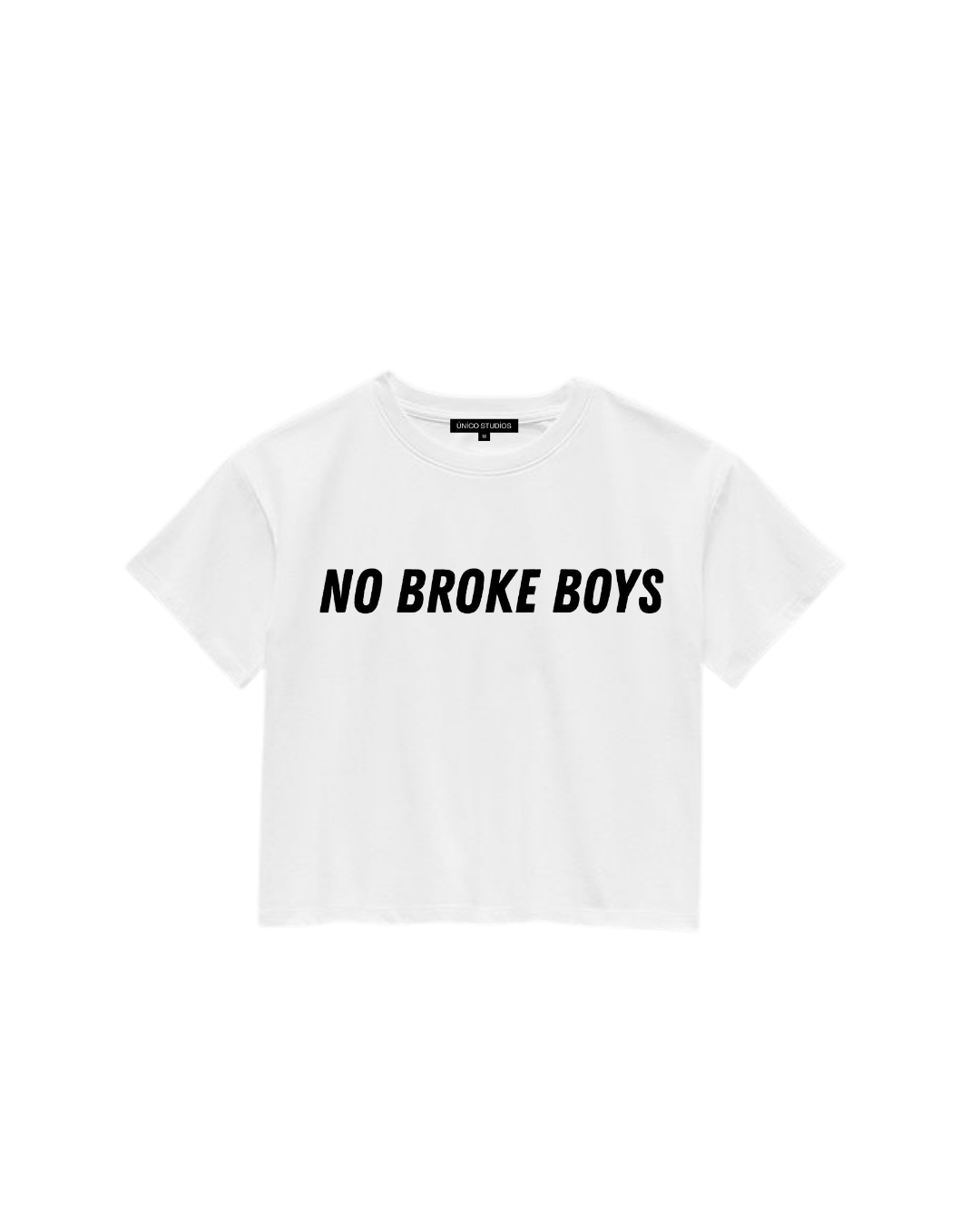 ÚNICO STUDIOS NO BROKE BOYS CROP T-SHIRT - White