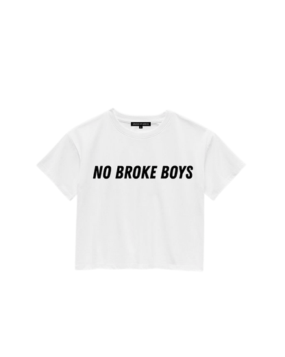 ÚNICO STUDIOS NO BROKE BOYS CROP T-SHIRT - White