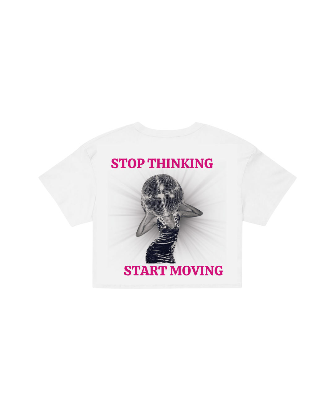 ÚNICO STUDIOS STOP THINKING CROP T-SHIRT - White
