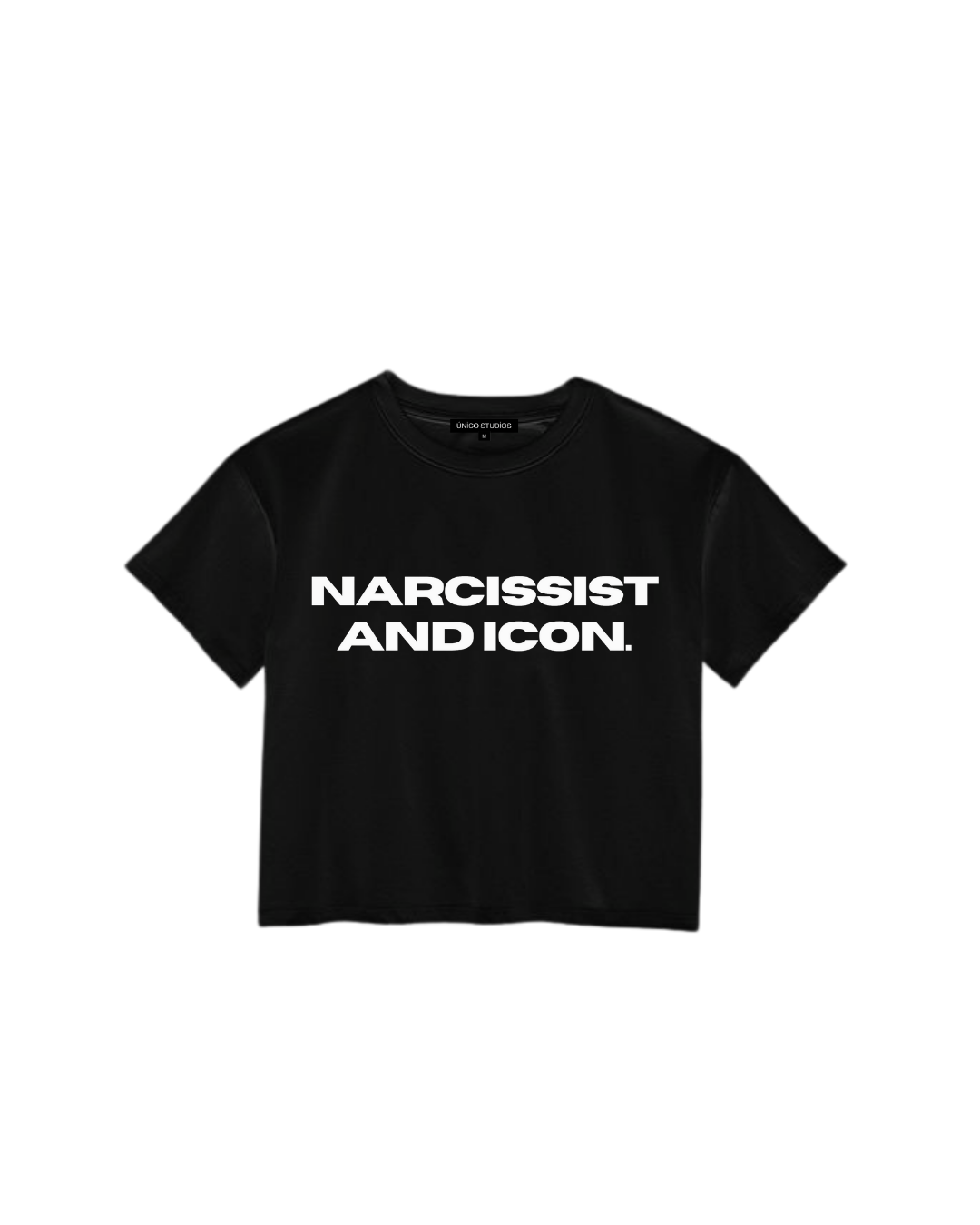 ÚNICO STUDIOS NARCISSIST AND ICON CROP T-SHIRT - Black
