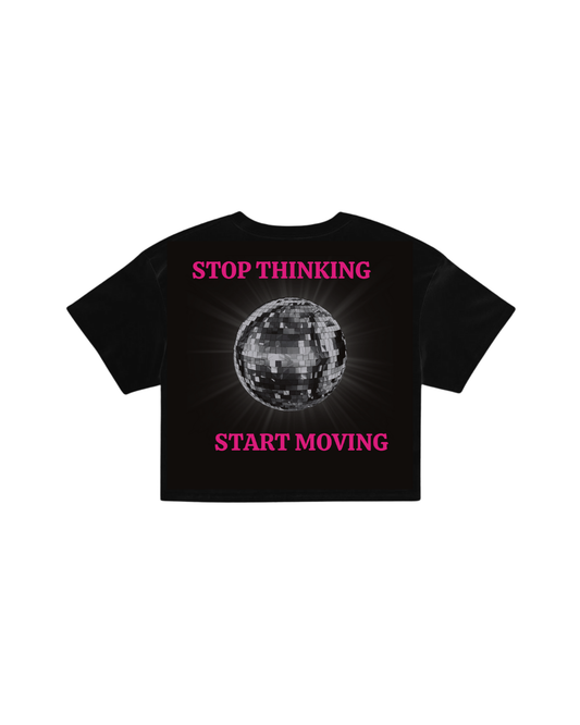 ÚNICO STUDIOS STOP THINKING CROP T-SHIRT - Black
