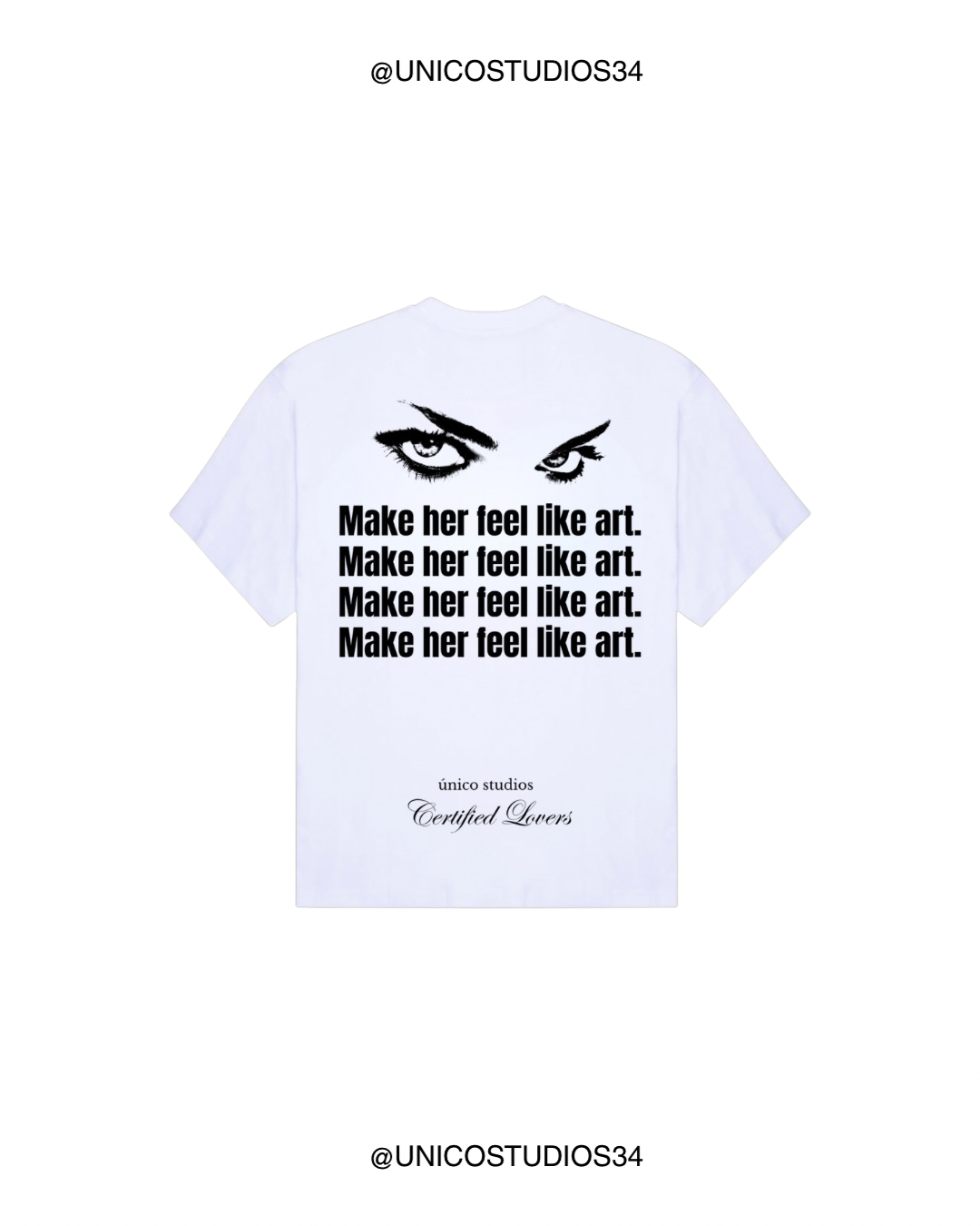 ÚNICO STUDIOS MAKE HER FEEL LIKE ART EYES T-SHIRT - White