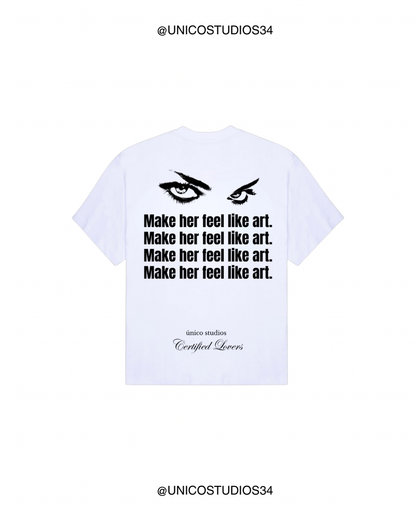 ÚNICO STUDIOS MAKE HER FEEL LIKE ART EYES T-SHIRT - White