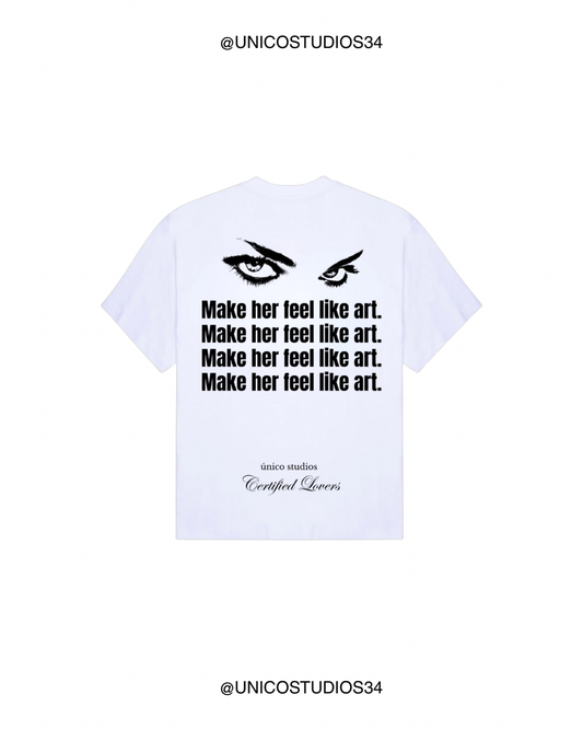 ÚNICO STUDIOS MAKE HER FEEL LIKE ART EYES T-SHIRT - White