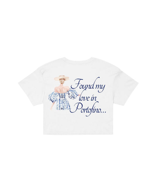 ÚNICO STUDIOS FOUND MY LOVE IN CROP T-SHIRT - White