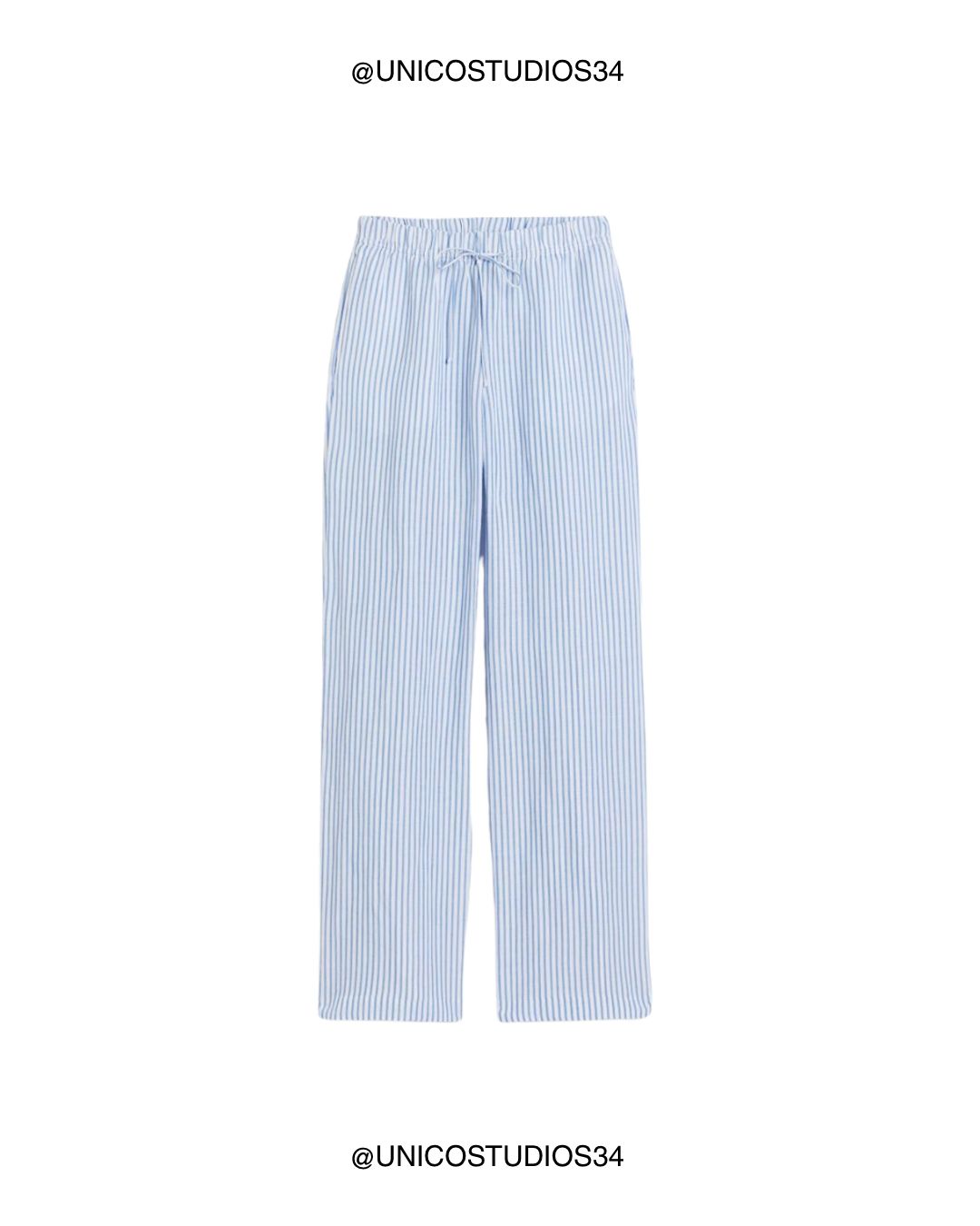 ÚNICO STUDIOS STRIPED POPLIN PANTS - Blue, White