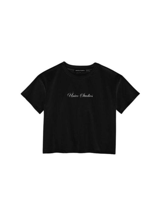 ÚNICO STUDIOS BARIS ALPER YILMAZ OR ME CROP T-SHIRT - Black
