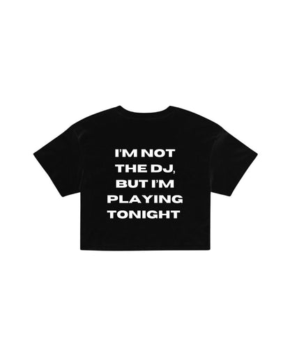 ÚNICO STUDIOS PLAYING TONIGHT CROP T-SHIRT - Black