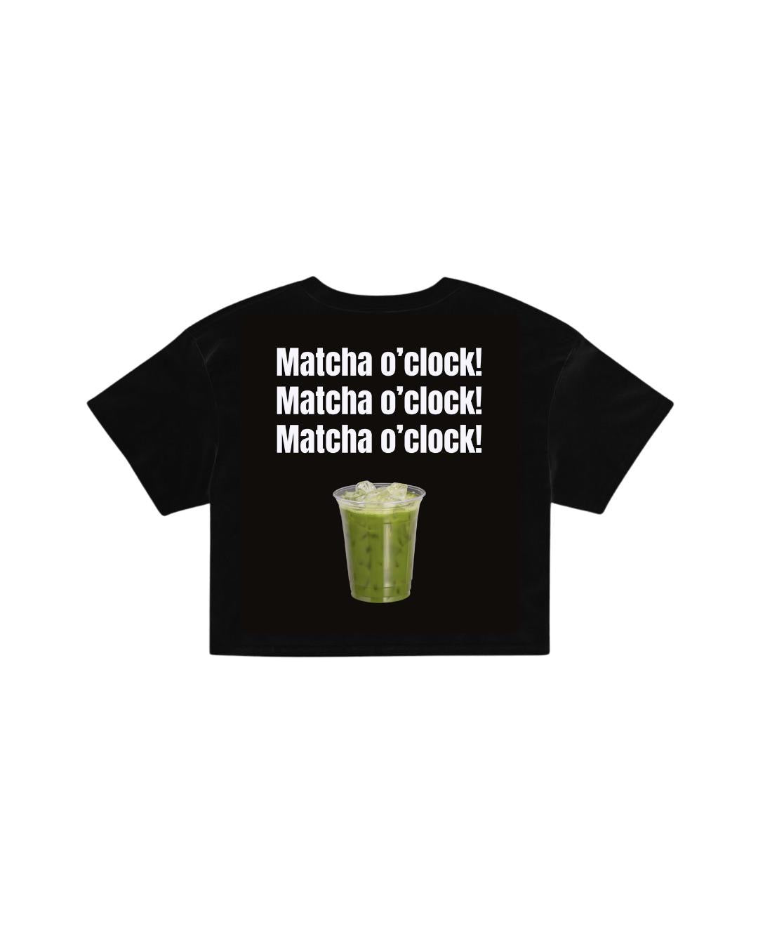 ÚNICO STUDIOS MATCHA O'CLOCK CROP T-SHIRT - Black