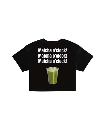 ÚNICO STUDIOS MATCHA O'CLOCK CROP T-SHIRT - Black