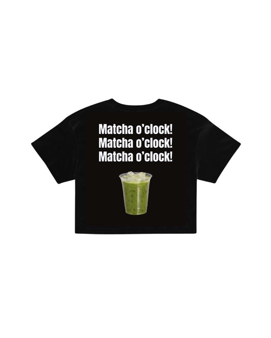 ÚNICO STUDIOS MATCHA O'CLOCK CROP T-SHIRT - Black