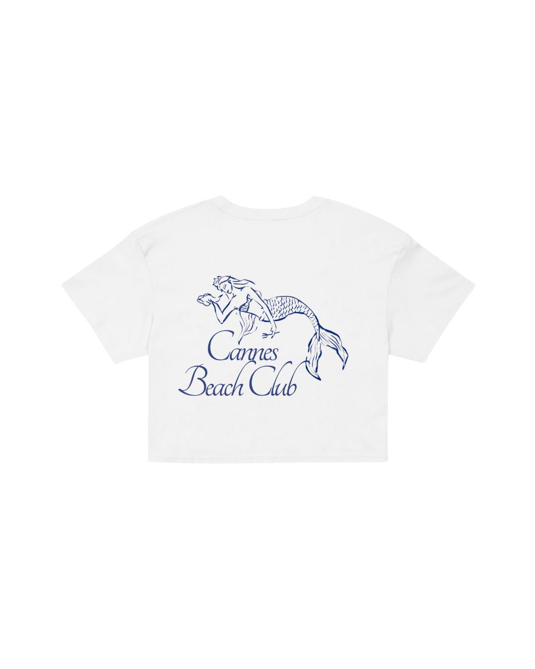 ÚNICO STUDIOS CANNES BEACH CLUB CROP T-SHIRT - White
