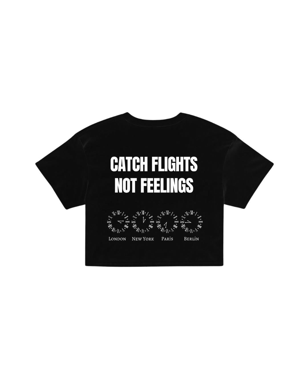 ÚNICO STUDIOS CATCH FLIGHTS CROP T-SHIRT - Black