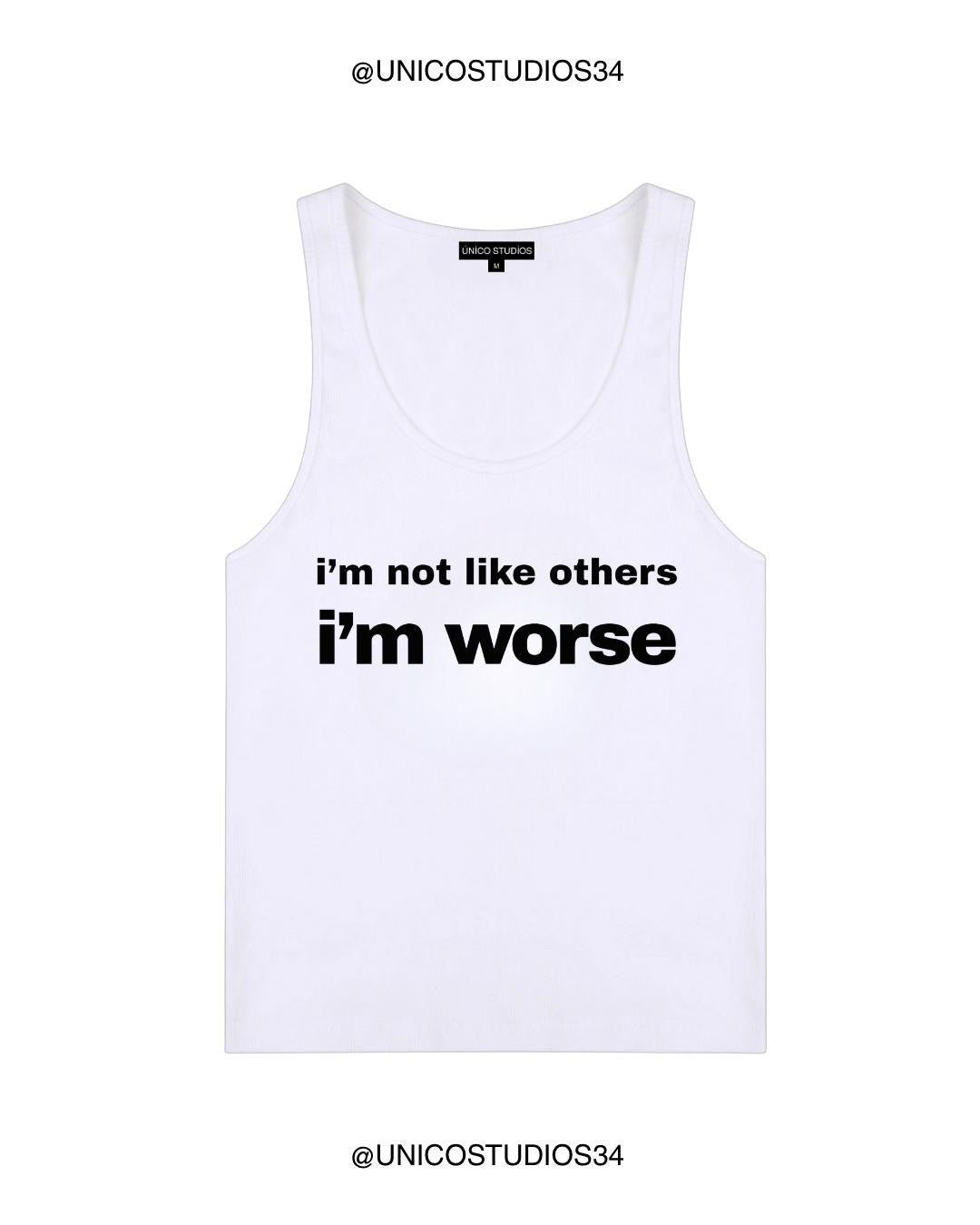 ÚNICO STUDIOS I'M WORSE WOMEN’S TANK TOP - White
