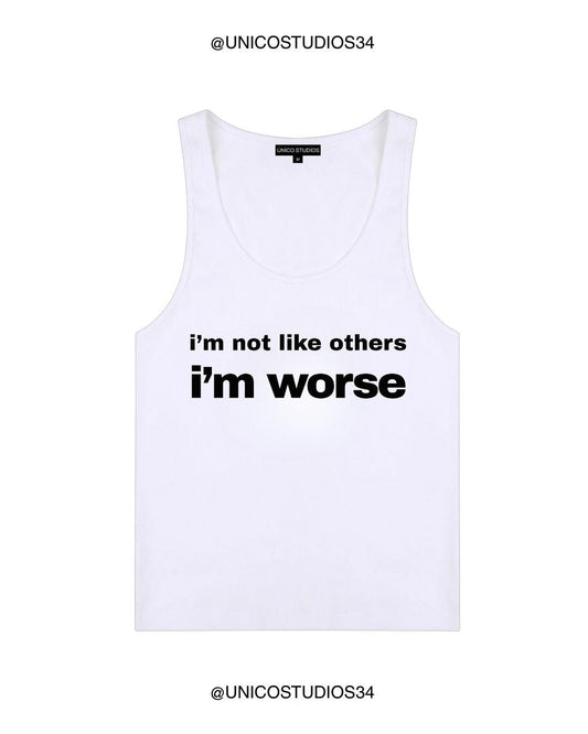 ÚNICO STUDIOS I'M WORSE WOMEN’S TANK TOP - White