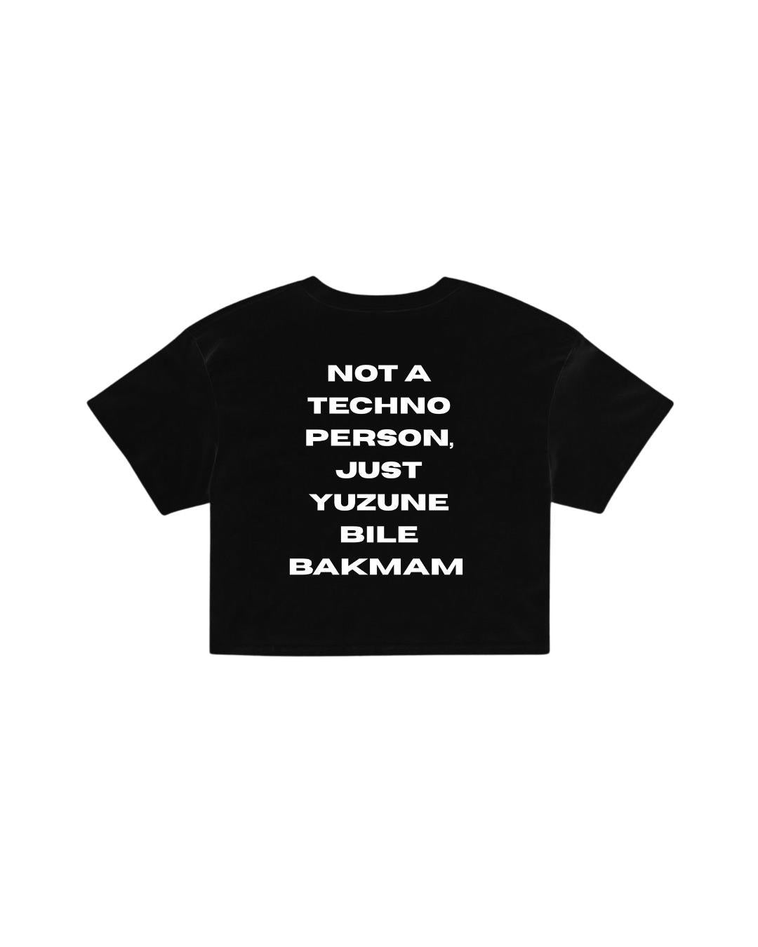 ÚNICO STUDIOS NOT A TECHNO PERSON CROP T-SHIRT - Black