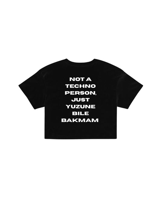 ÚNICO STUDIOS NOT A TECHNO PERSON CROP T-SHIRT - Black