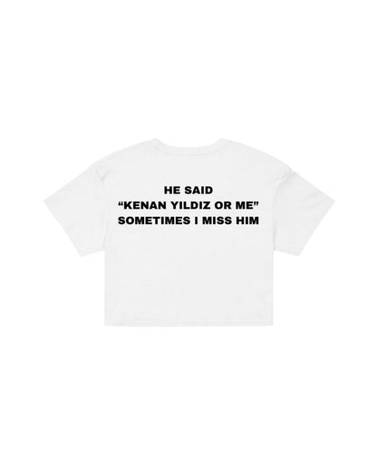 ÚNICO STUDIOS KENAN YILDIZ OR ME CROP T-SHIRT - White