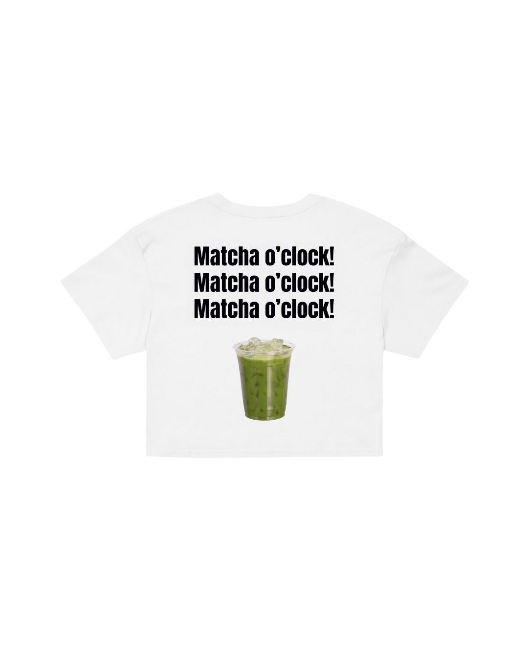 ÚNICO STUDIOS MATCHA O'CLOCK CROP T-SHIRT - White