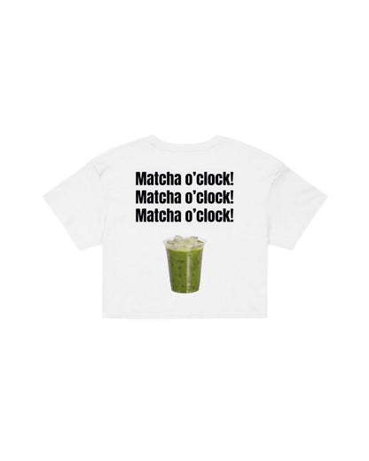 ÚNICO STUDIOS MATCHA O'CLOCK CROP T-SHIRT - White