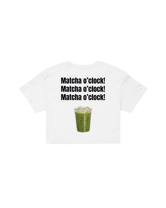 ÚNICO STUDIOS MATCHA O'CLOCK CROP T-SHIRT - White