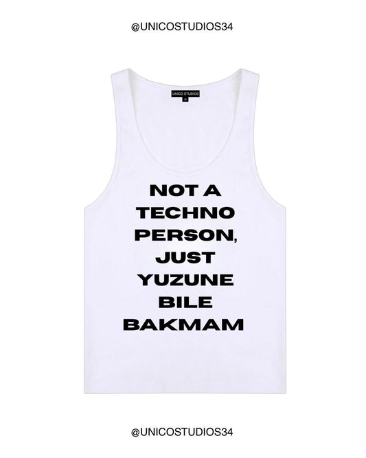ÚNICO STUDIOS NOT A TECHNO PERSON WOMEN’S TANK TOP - White