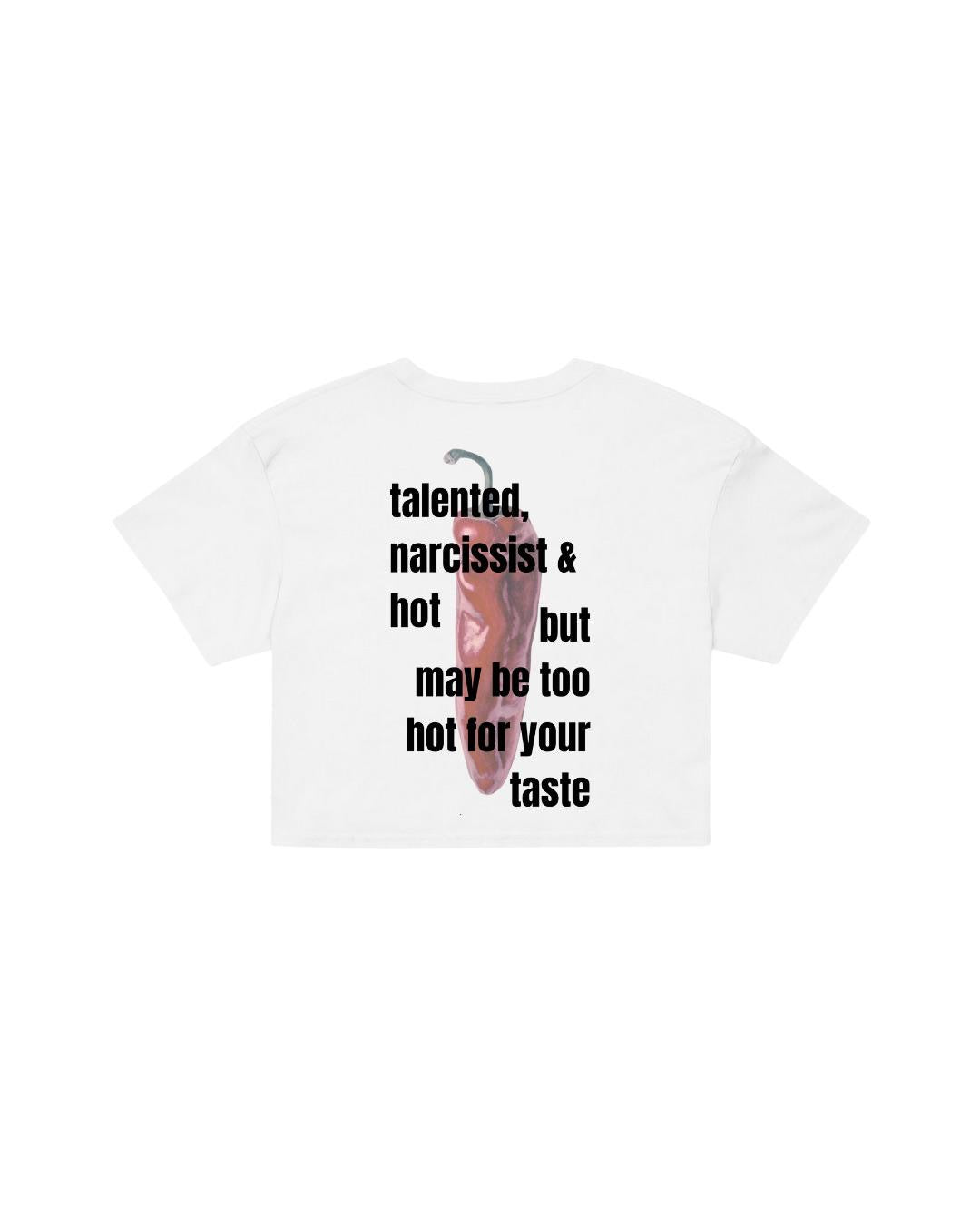 ÚNICO STUDIOS TOO HOT FOR YOUR TASTE CROP T-SHIRT - White