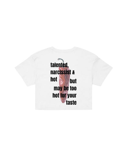 ÚNICO STUDIOS TOO HOT FOR YOUR TASTE CROP T-SHIRT - White