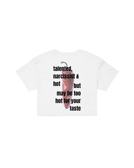 ÚNICO STUDIOS TOO HOT FOR YOUR TASTE CROP T-SHIRT - White
