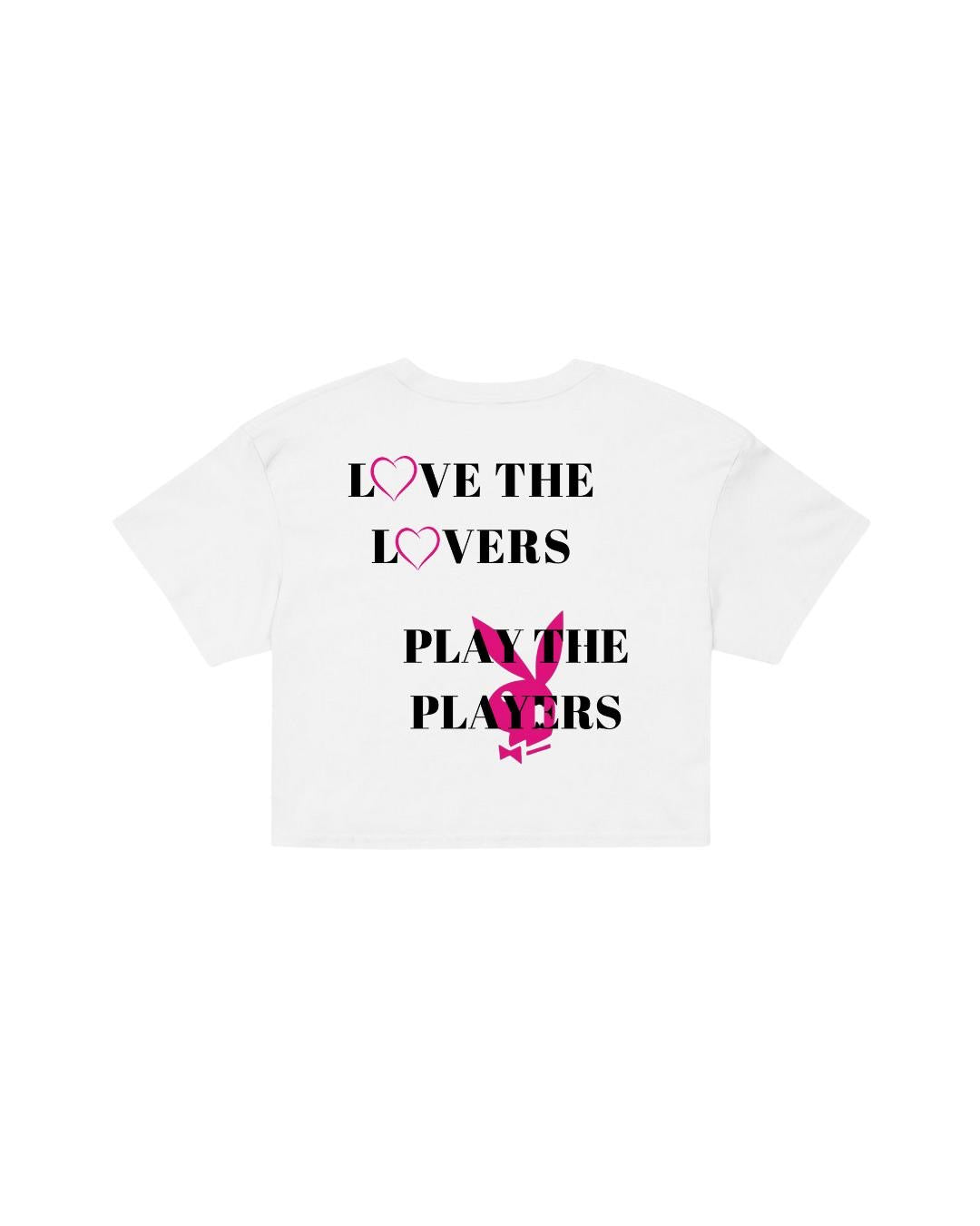 ÚNICO STUDIOS LOVE THE LOVERS CROP T-SHIRT - White