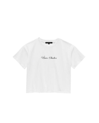 ÚNICO STUDIOS LOVE YOU SO MATCHA CROP T-SHIRT - White