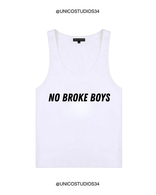 ÚNICO STUDIOS NO BROKE BOYS WOMEN’S TANK TOP - White
