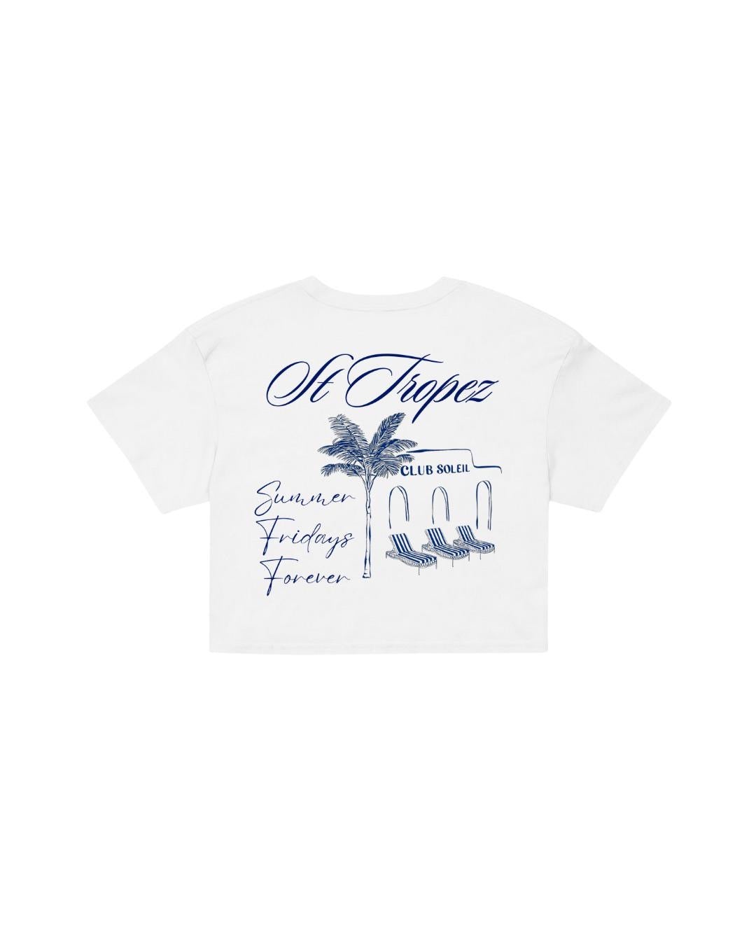 ÚNICO STUDIOS ST TROPEZ CROP T-SHIRT - White