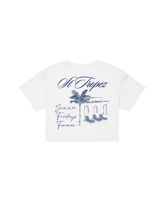 ÚNICO STUDIOS ST TROPEZ CROP T-SHIRT - White