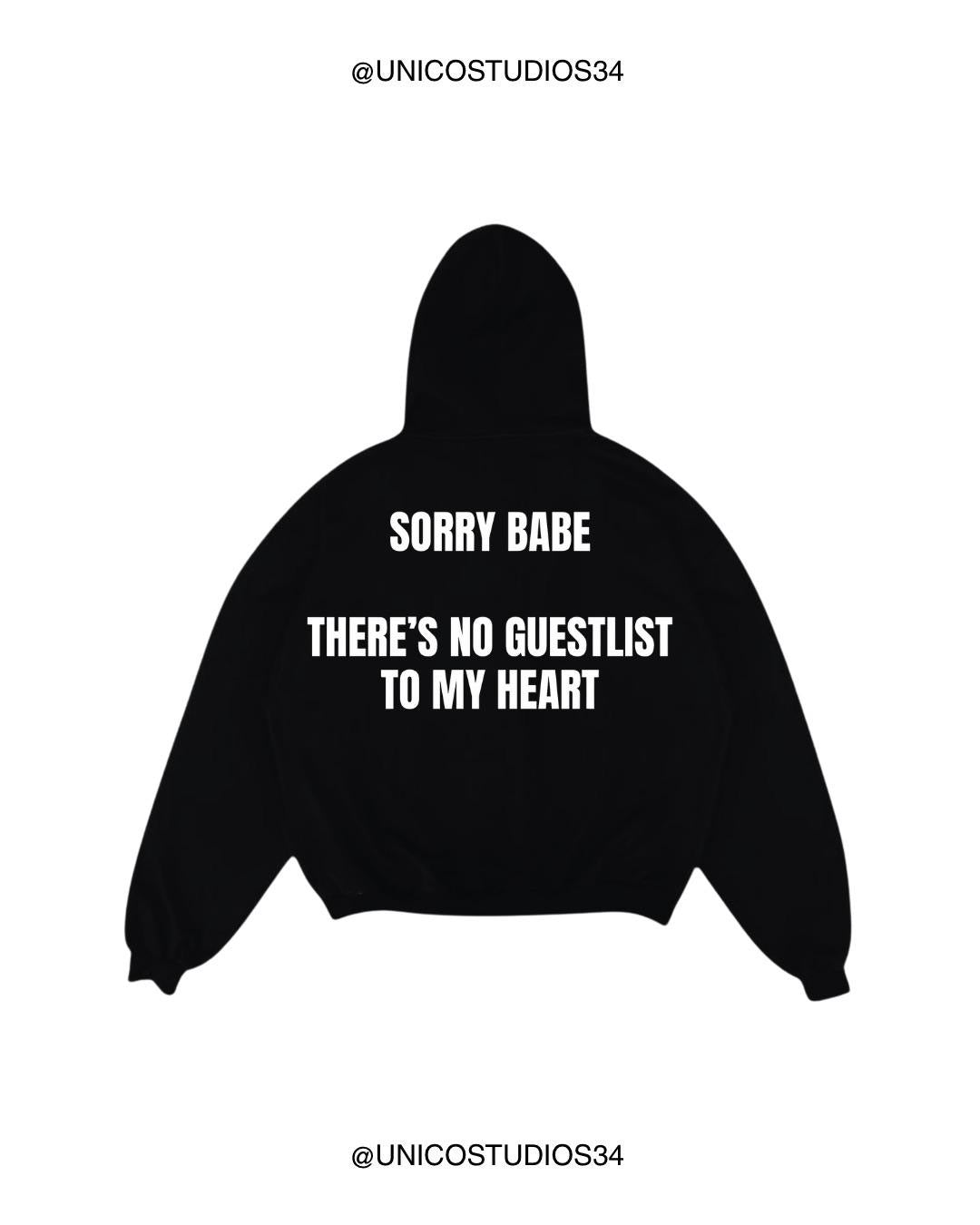 ÚNICO STUDIOS SORRY BABE HOODIE - Black