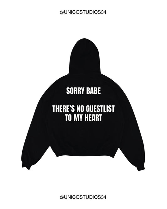 ÚNICO STUDIOS SORRY BABE HOODIE - Black