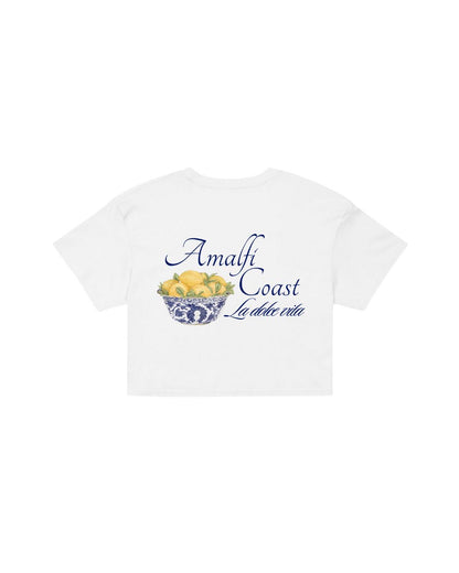 ÚNICO STUDIOS AMALFI COAST CROP T-SHIRT - White