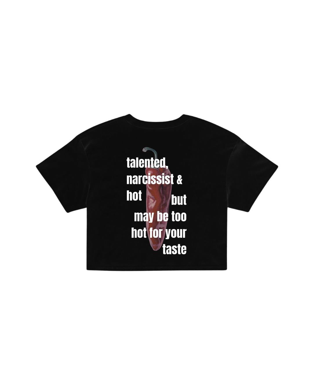 ÚNICO STUDIOS TOO HOT FOR YOUR TASTE CROP T-SHIRT - Black