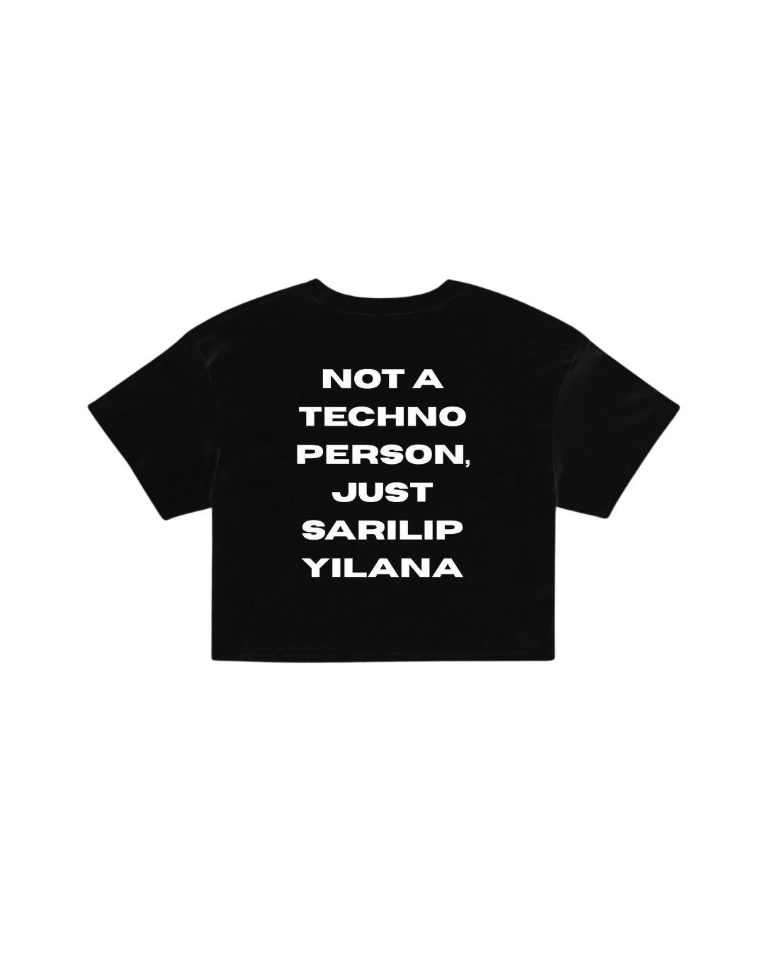ÚNICO STUDIOS NOT A TECHNO PERSON CROP T-SHIRT - Black