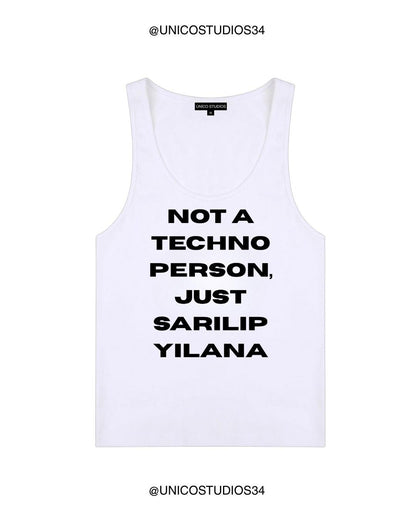 ÚNICO STUDIOS NOT A TECHNO PERSON WOMEN’S TANK TOP - White