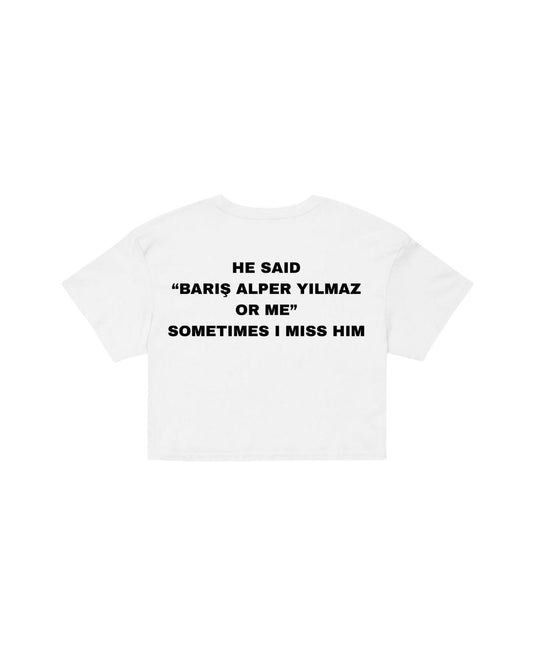 ÚNICO STUDIOS BARIS YILMAZ OR ME CROP T-SHIRT - White