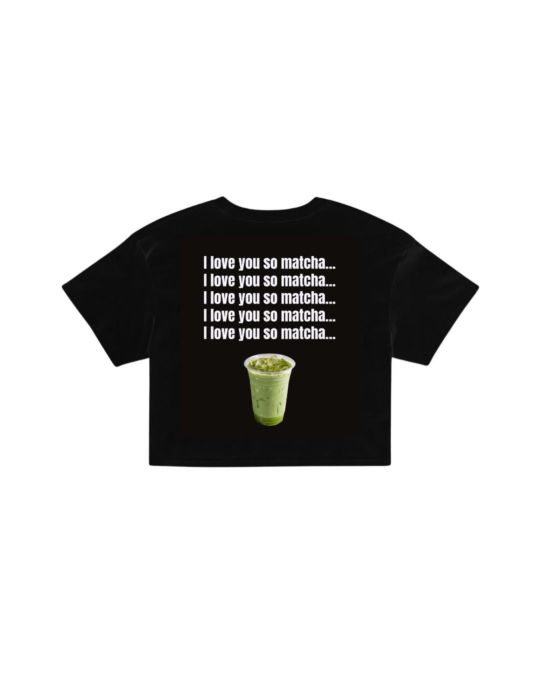 ÚNICO STUDIOS LOVE YOU SO MATCHA CROP T-SHIRT - Black