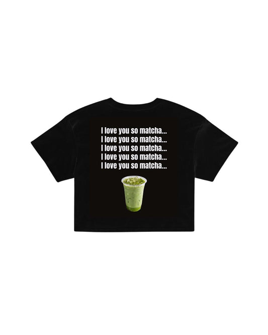 ÚNICO STUDIOS LOVE YOU SO MATCHA CROP T-SHIRT - Black