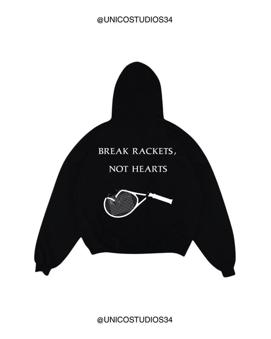 ÚNICO STUDIOS BREAK RACKETS, NOT HEARTS HOODIE - Black