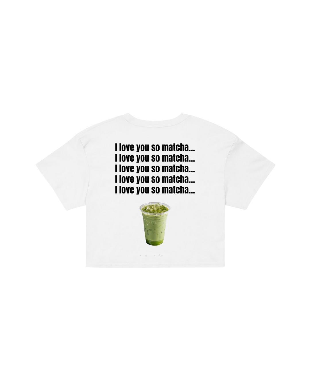 ÚNICO STUDIOS LOVE YOU SO MATCHA CROP T-SHIRT - White